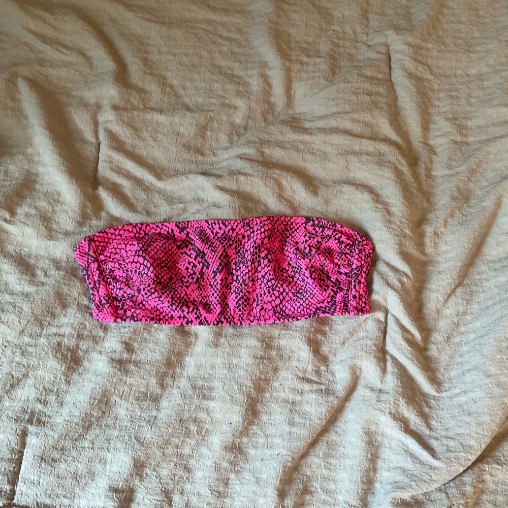 Xhilaration/Target Pink Snakeskin Bandeau Swim Bikini Top - Size XS